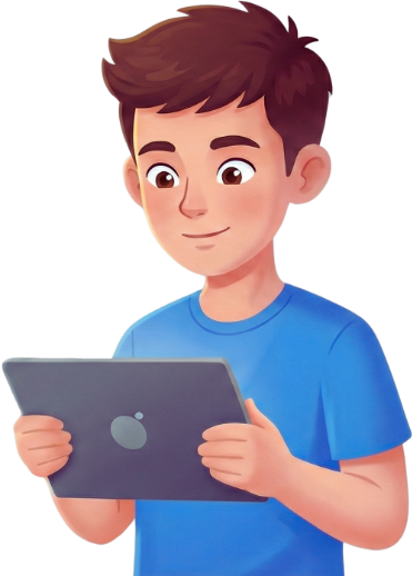 Student learning with tablet
